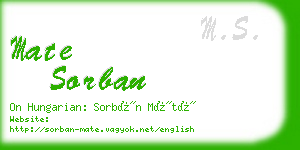 mate sorban business card